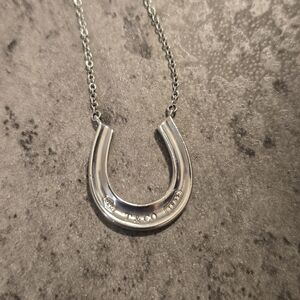 Tiffany & Co. Silver 1837 Horseshoe Pendant Necklace 18"